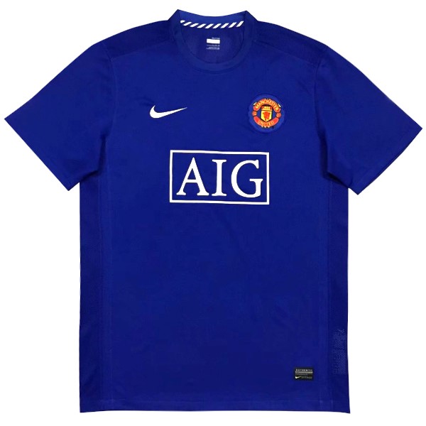 Camiseta Manchester United Segunda equipación Retro 2007 08 Azul